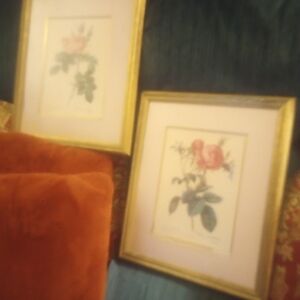 Floral Art Prints with Gold Frames